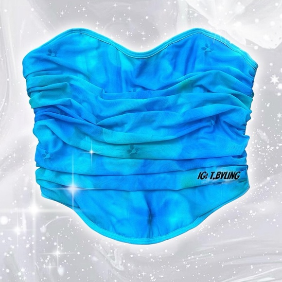 Glassons blue green corset going out top trendy - Picture 1 of 13